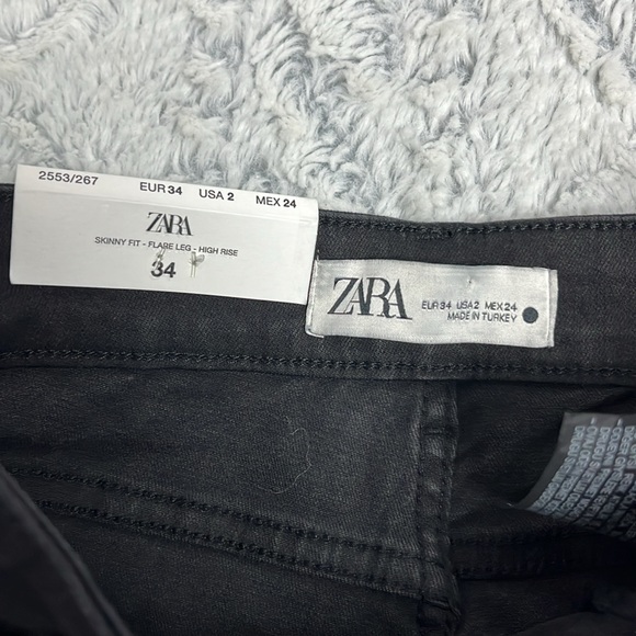 Zara The High Waist Skinny Flare In black size 2 - Picture 11 of 12